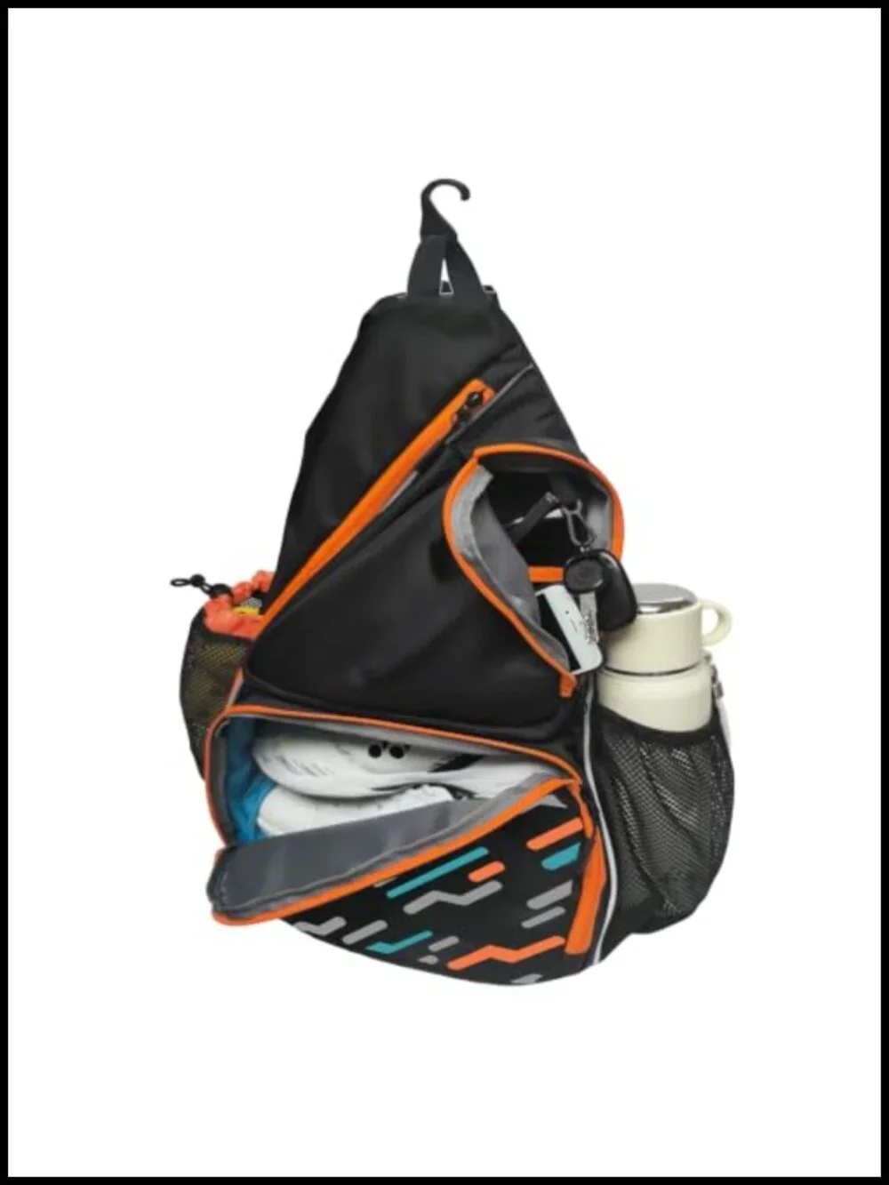 Sling Bag with Shoe Compartment - Crossbody Backpack for Pickleball, Holds 2